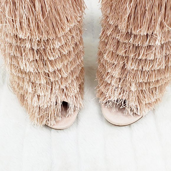 Nelly B Mambo High Heels Ankle Boot Fun Fringe - Picture 4 of 11
